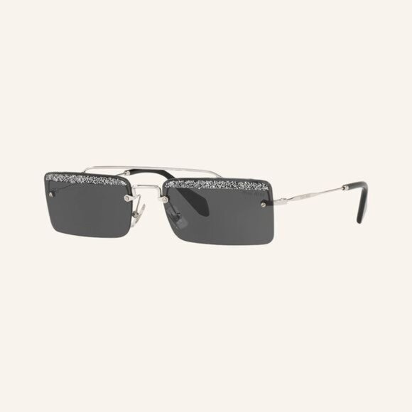 Miu Miu MU 59TS Rimless Gray Sunglasses - Picture 1 of 8